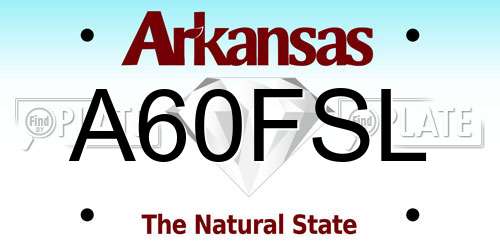A60FSL Arkansas License Plate
