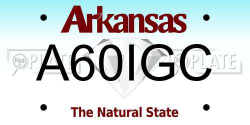 A60IGC Arkansas License Plate