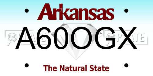 A60OGX Arkansas License Plate