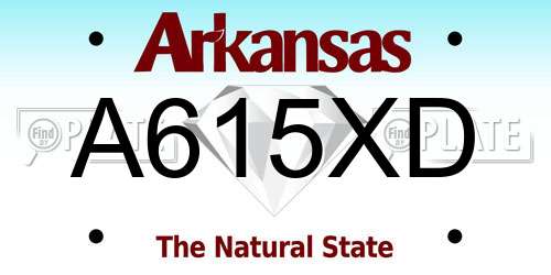 A615XD Arkansas License Plate