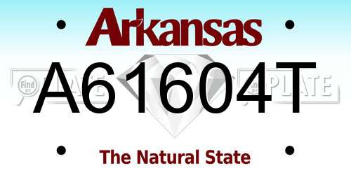 A61604T Arkansas License Plate