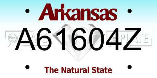 A61604Z Arkansas License Plate