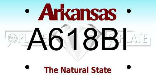 A618BI Arkansas License Plate