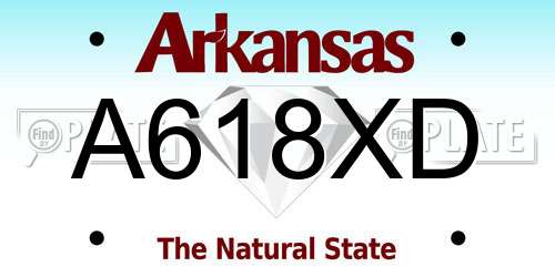 A618XD Arkansas License Plate