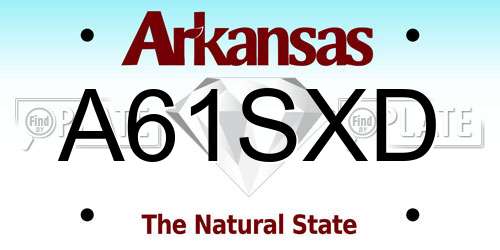 A61SXD Arkansas License Plate
