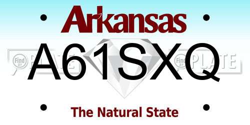 A61SXQ Arkansas License Plate