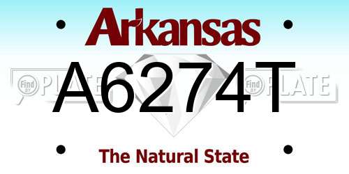 A6274T Arkansas License Plate