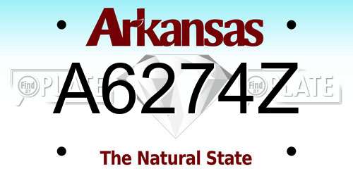 A6274Z Arkansas License Plate