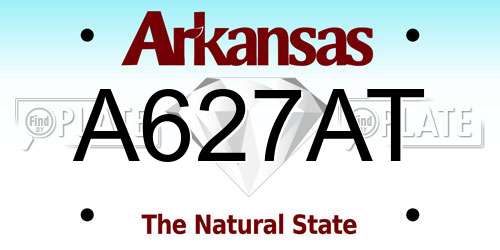 A627AT Arkansas License Plate