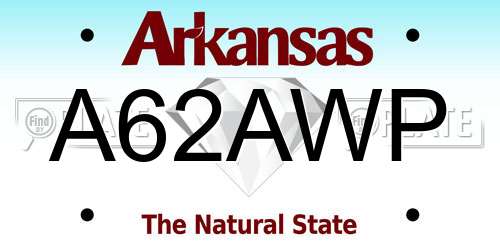 A62AWP Arkansas License Plate