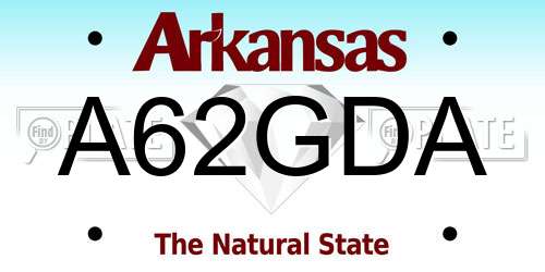 A62GDA Arkansas License Plate