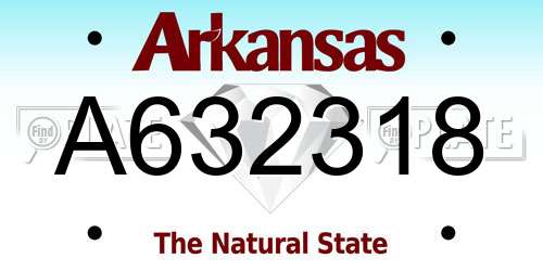 A632318 Arkansas License Plate