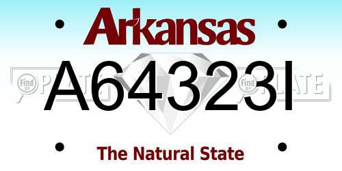 A64323I Arkansas License Plate