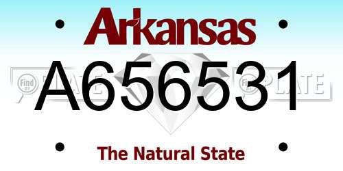 A656531 Arkansas License Plate