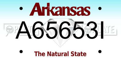 A65653I Arkansas License Plate