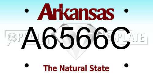 A6566C Arkansas License Plate