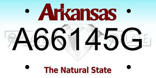 A66145G Arkansas License Plate