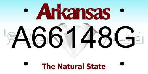 A66148G Arkansas License Plate