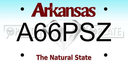 A66PSZ Arkansas License Plate