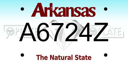 A6724Z Arkansas License Plate