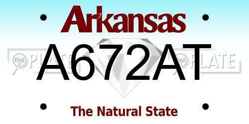 A672AT Arkansas License Plate