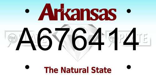A676414 Arkansas License Plate