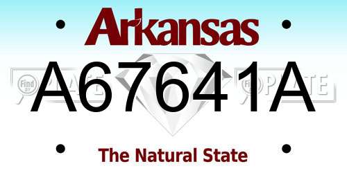A67641A Arkansas License Plate
