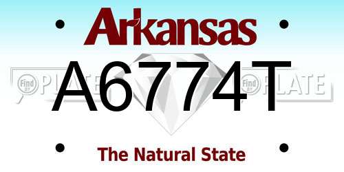 A6774T Arkansas License Plate