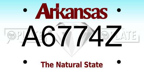 A6774Z Arkansas License Plate
