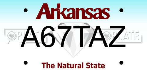 A67TAZ Arkansas License Plate