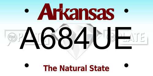 A684UE Arkansas License Plate