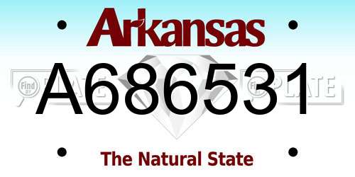 A686531 Arkansas License Plate