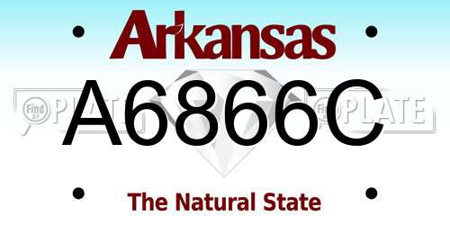 A6866C Arkansas License Plate