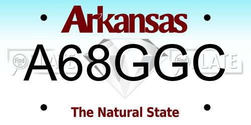 A68GGC Arkansas License Plate
