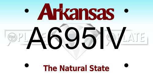 A695IV Arkansas License Plate