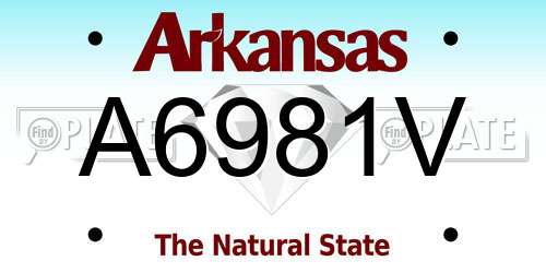 A6981V Arkansas License Plate