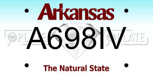 A698IV Arkansas License Plate