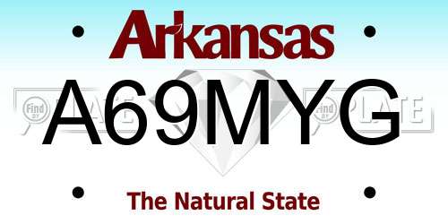 A69MYG Arkansas License Plate