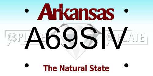 A69SIV Arkansas License Plate