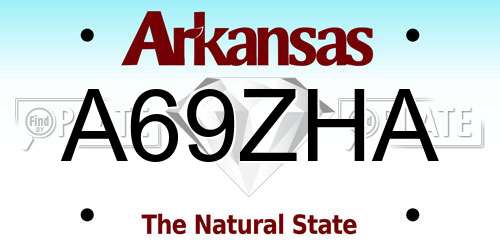 A69ZHA Arkansas License Plate