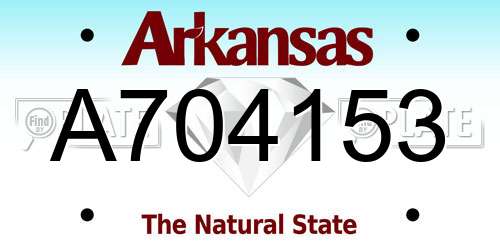 A704153 Arkansas License Plate