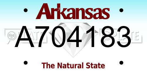 A704183 Arkansas License Plate