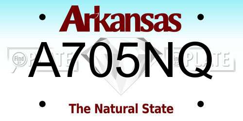 A705NQ Arkansas License Plate