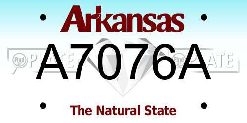 A7076A Arkansas License Plate