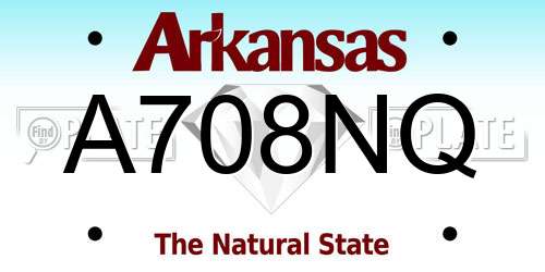 A708NQ Arkansas License Plate