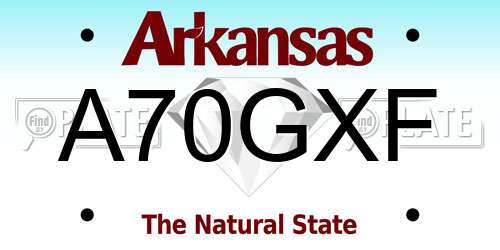 A70GXF Arkansas License Plate