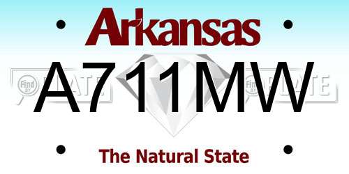 A711MW Arkansas License Plate
