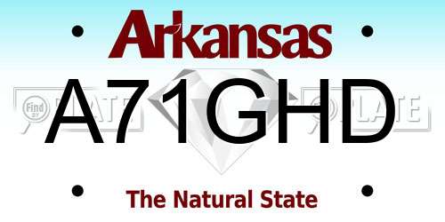 A71GHD Arkansas License Plate