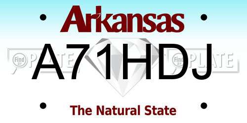 A71HDJ Arkansas License Plate
