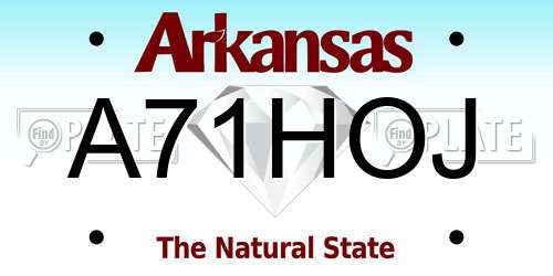 A71HOJ Arkansas License Plate